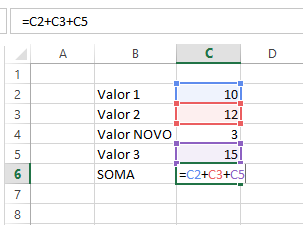 como calcular soma no excel 3